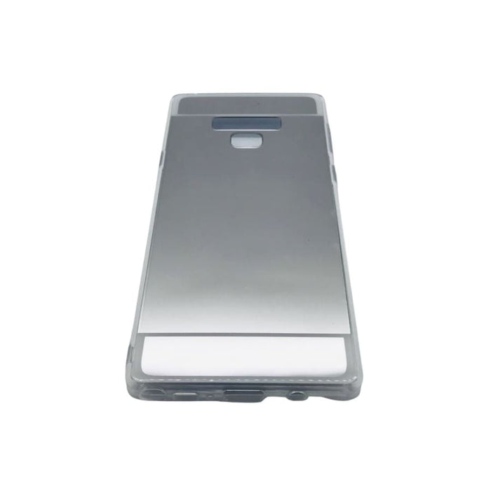 Silver mirror phone case for Samsung Galaxy Note 9 by 9eight5, with a sleek, reflective design and precise cutouts for buttons and camera.