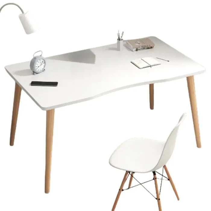 White Habicare SS ergonomic office desk with rounded corners, smooth surface, modern design, ideal for workspace comfort