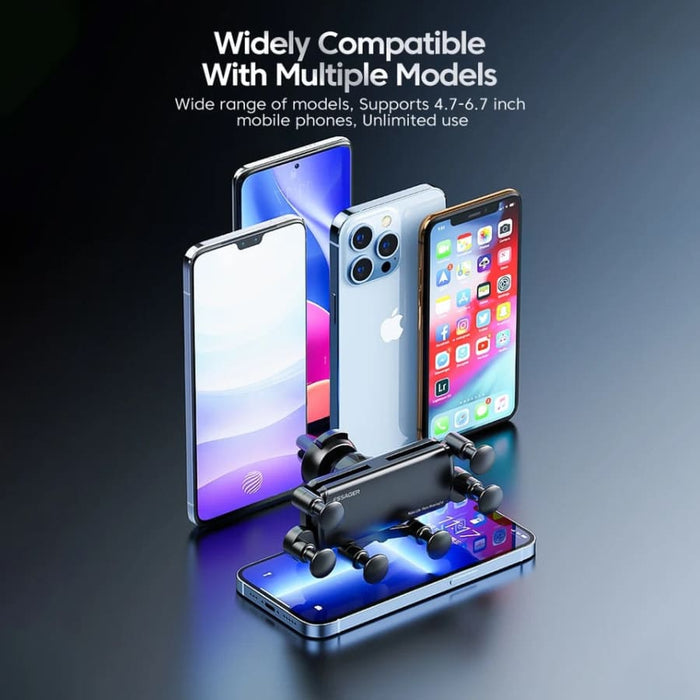9eight5 Essager mobile phone holder with adjustable stand and grip for hands-free use on smartphones and tablets.