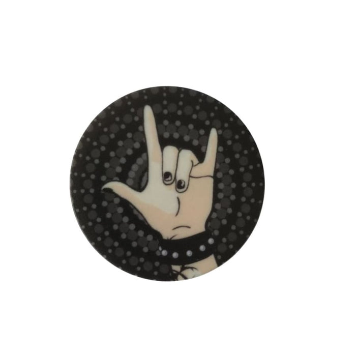 9eight5 expanding finger grip for phones and tablets, cheerful "Cheers" design with adjustable grip for secure handling.