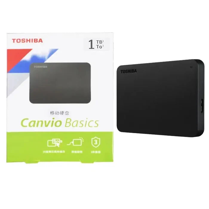 Habicare external hard drive with 1TB capacity, USB 3.0, TWS design, portable storage device for data backup and transfer.