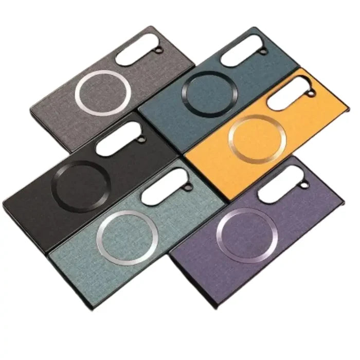 Habicare Fabric MagSafe case for Samsung Galaxy Z Fold series, stylish protective cover with magnetic attachment.