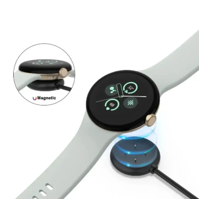 Habicare TWS fast charger cable for Google Pixel Watch 2, showing the compact, durable charging cable with connector for smartwatch.