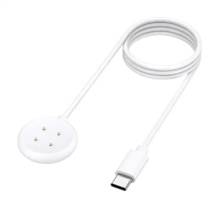 Habicare TWS fast charger cable for Google Pixel Watch 2, showing the durable black charging cable with connector ends.