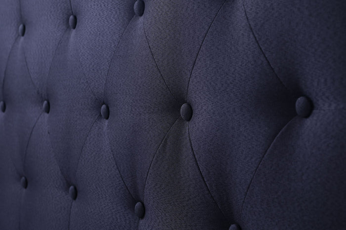 Black Queen Fenland headboard by sue-e furniture, featuring a sleek, modern design with a smooth surface and sturdy frame.