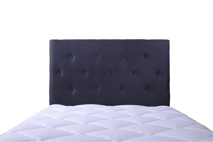 Black single Fenland headboard by sue-e furniture, showcasing a modern, sleek design with a smooth finish and sturdy construction.