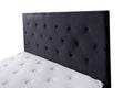 Black velvet double size Fenland headboard by sue-e furniture with a plush, tufted design and elegant, modern style.