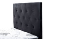 Black velvet king single size Fenland headboard by sue-e furniture, showcasing a plush, stylish headboard with elegant tufted design.