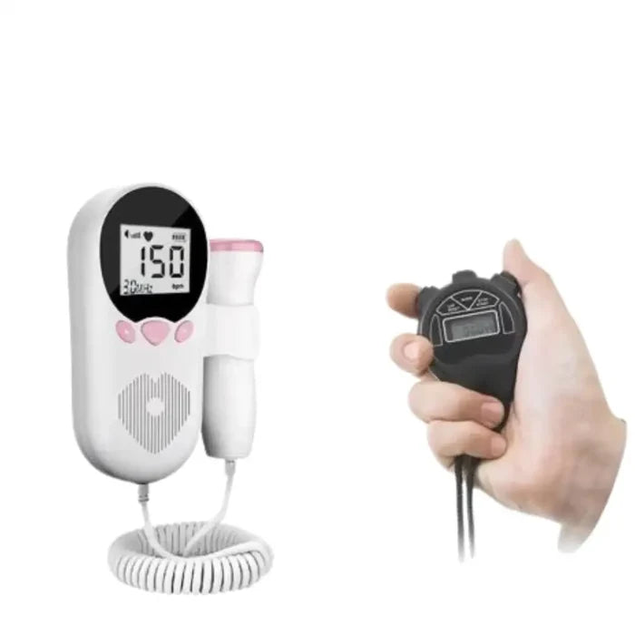 Habicare HBC Fetal Doppler device with box, used for monitoring fetal heartbeat during pregnancy.