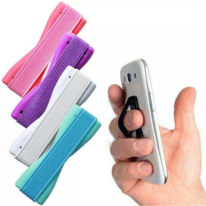 Colorful 9eight5 finger grip for phones and tablets, featuring a secure hold and stylish design in seven vibrant shades.
