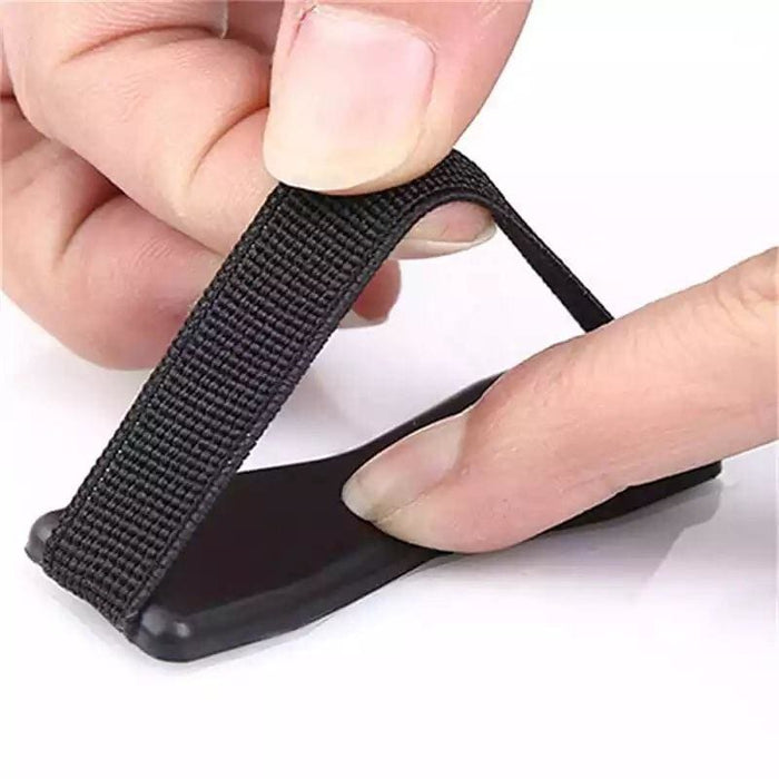 Colorful 9eight5 finger grip for phones and tablets, available in seven vibrant shades, providing secure handling and style.
