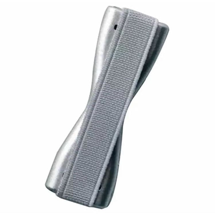 Silver finger grip accessory for phones and tablets by 9eight5, featuring a sleek, metallic design in a versatile silver color.