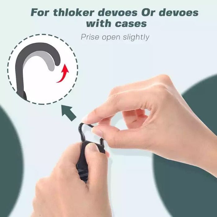 9eight5 finger grip accessory for iPads and tablets, showing a close-up of the textured grip attached to a device.