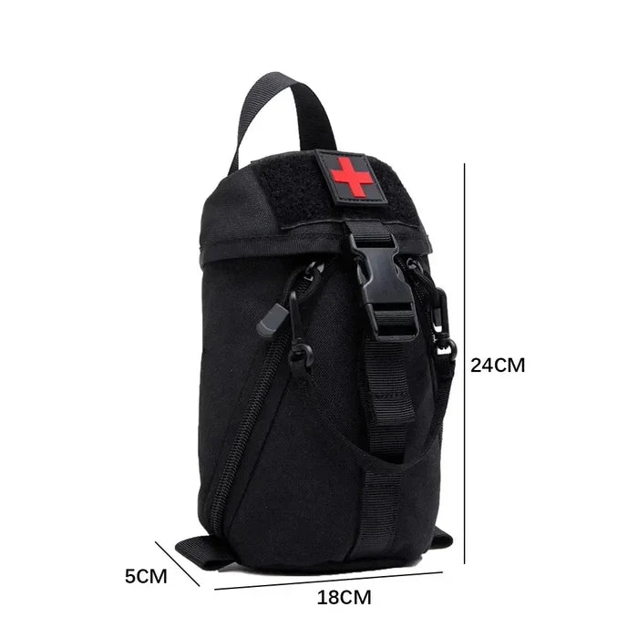 Habicare SS First Aid Kit bag with multiple compartments and zipper closure, designed for emergency medical supplies.
