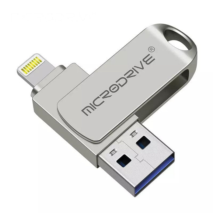 9eight5 64GB flash drive for iPad and iPhone, compact electronics accessory for quick data transfer and storage.