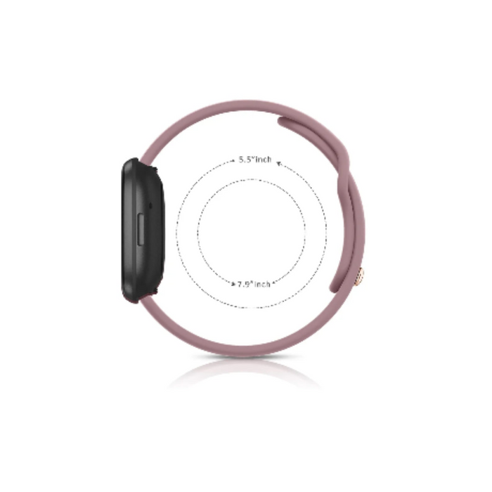 Flexible silicone wristband for Fitbit Sense 2 by Habicare, shown in two of the 17 available colors, designed for comfortable wear.