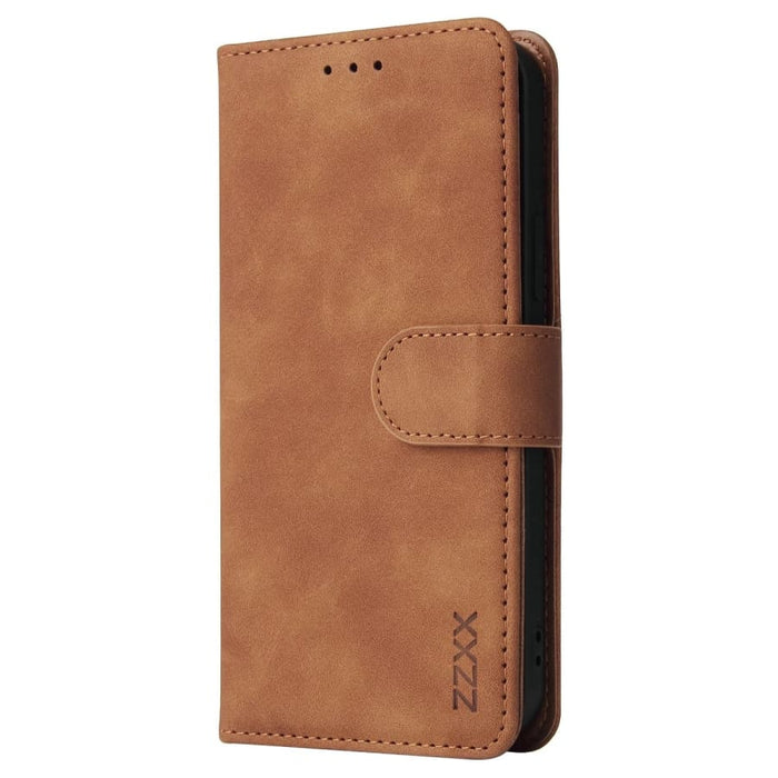 9eight5 flip case for iPhone 14 Pro Max 6.7 inch in brown and beige, stylish phone case with fold-over cover.