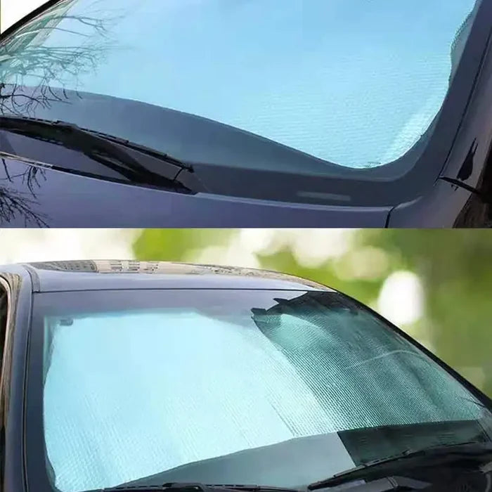 HBC Habicare foldable car windshield sunshade in various sizes, reflective material to block heat and glare from the sun