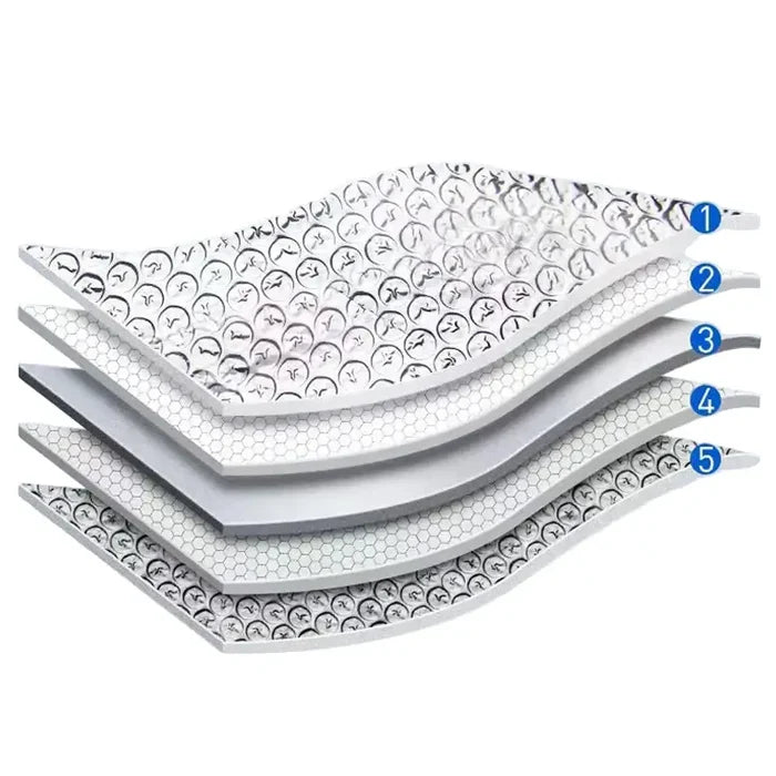 HBC Habicare foldable car windshield sunshade in various sizes, reflecting sunlight and keeping interior cool.