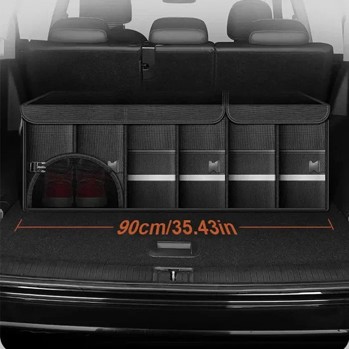 Habicare foldable waterproof vehicle storage organizer in three sizes, designed for car trunk or SUV interior organization.