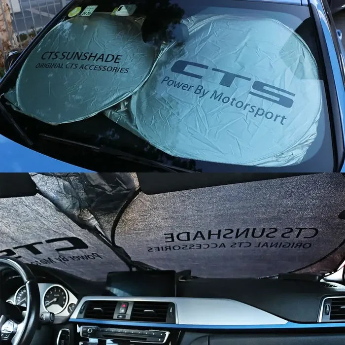 HBC Habicare folding car windshield sunshade visor protecting interior from sun heat, easy to fold and install.