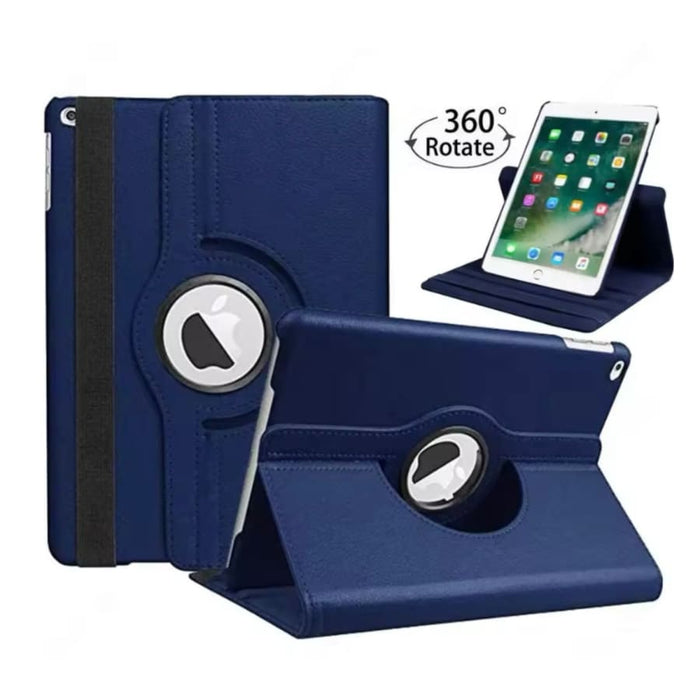 Navy full-body iPad cover for 7th, 8th, 9th generation 10.2-inch tablets by 9eight5, showing protective front and back design.
