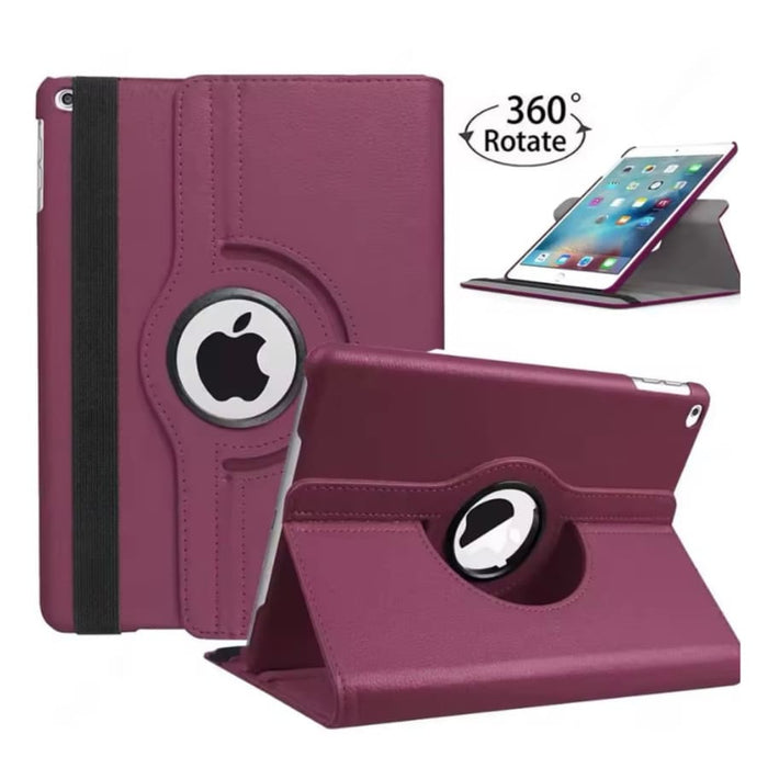Purple full-body protective cover for iPad 7th, 8th, 9th generation 10.2-inch tablet by 9eight5, showing front and back views.