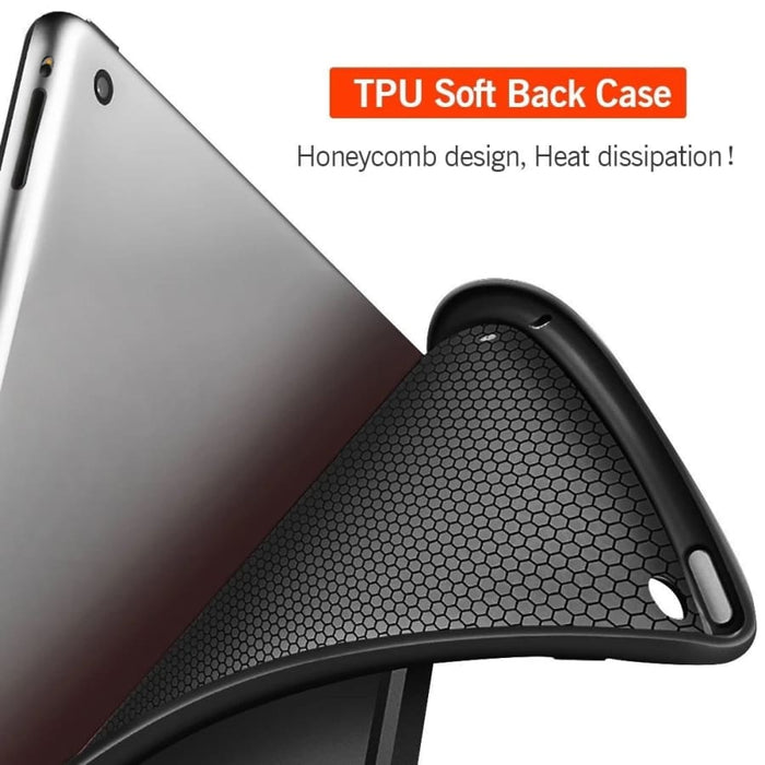 Black full body cover for iPad 7th, 8th, 9th generation 10.2-inch from 9eight5, showing the protective case on the tablet