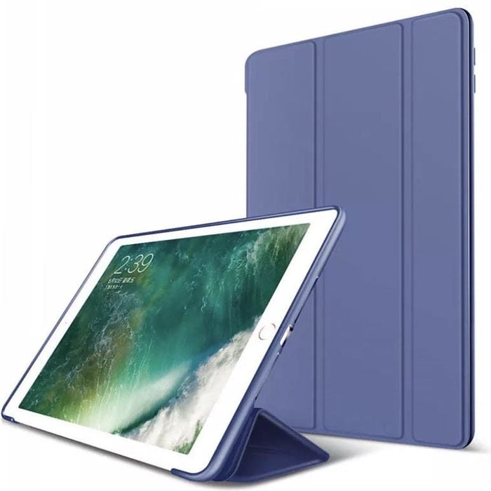 Navy blue full body cover for iPad 7th, 8th, and 9th generation 10.2-inch tablet by 9eight5, showing front and back protection.
