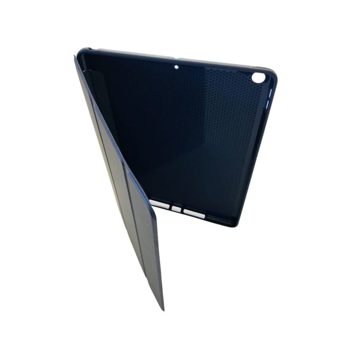 Navy blue full body cover for iPad 7th, 8th, 9th generation 10.2-inch by 9eight5, showing the protective case on the tablet.