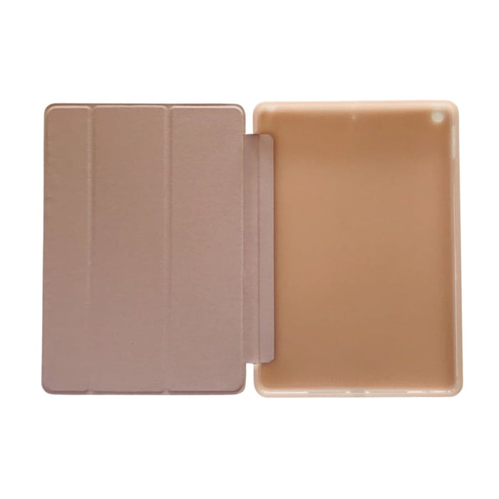 Rose gold full body cover for iPad 7th, 8th, 9th generation 10.2-inch tablet from 9eight5, showing front and back protection.