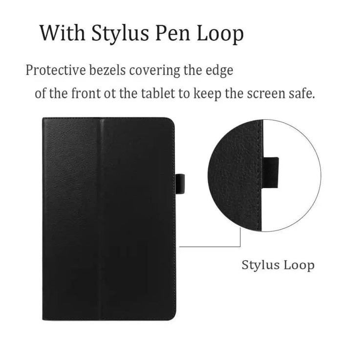 Black full-body cover for Samsung Galaxy Tab A 10.1” (2019) T510/T515, designed by 9eight5, protects the tablet with a sleek case.