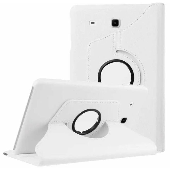 White full-body cover for Samsung Galaxy Tab E 9.6-inch T560/T561 tablet from 9eight5, showing front and back protection.