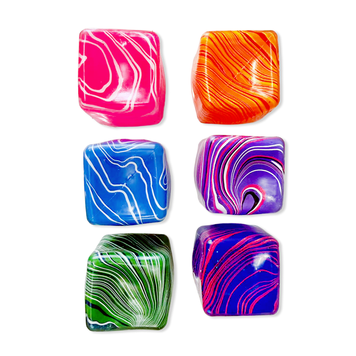 Fun Doh 2.5 Inch Squish & Squeeze SWIRL Cube Squishy Sensory Toy - Assorted