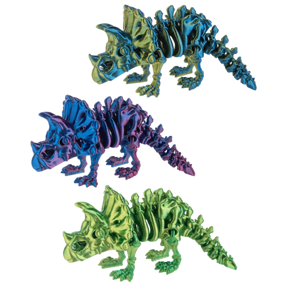 Ganz 5 Inch Shimmer Creatures Triceratops - Articulated Fidget Toy - Assorted