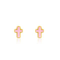 Girl Nation: Pink Cross Cutie Stud Hypoallergenic Earrings