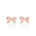 Girl Nation: Pretty Pink Bows Cutie Stud Hypoallergenic Earrings