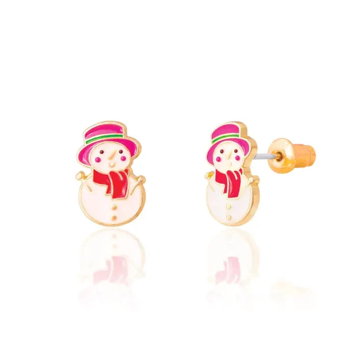 Girl Nation: Snowman Wonderland Cutie Stud Holiday Hypoallergenic Earrings