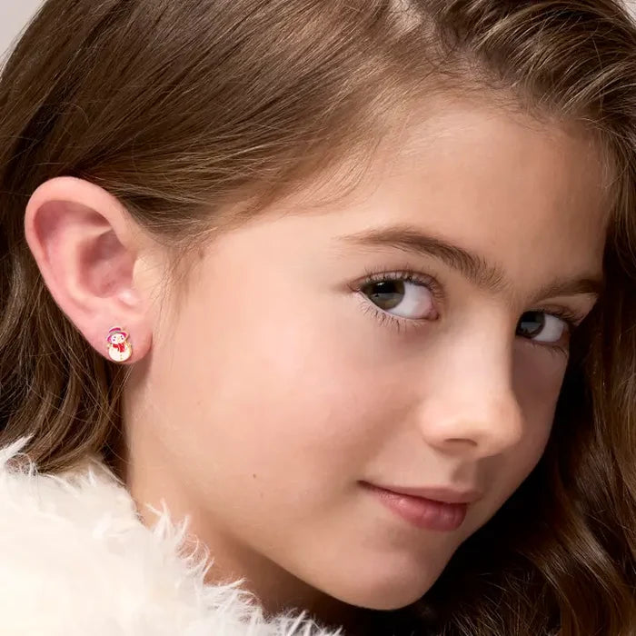 Girl Nation: Snowman Wonderland Cutie Stud Holiday Hypoallergenic Earrings