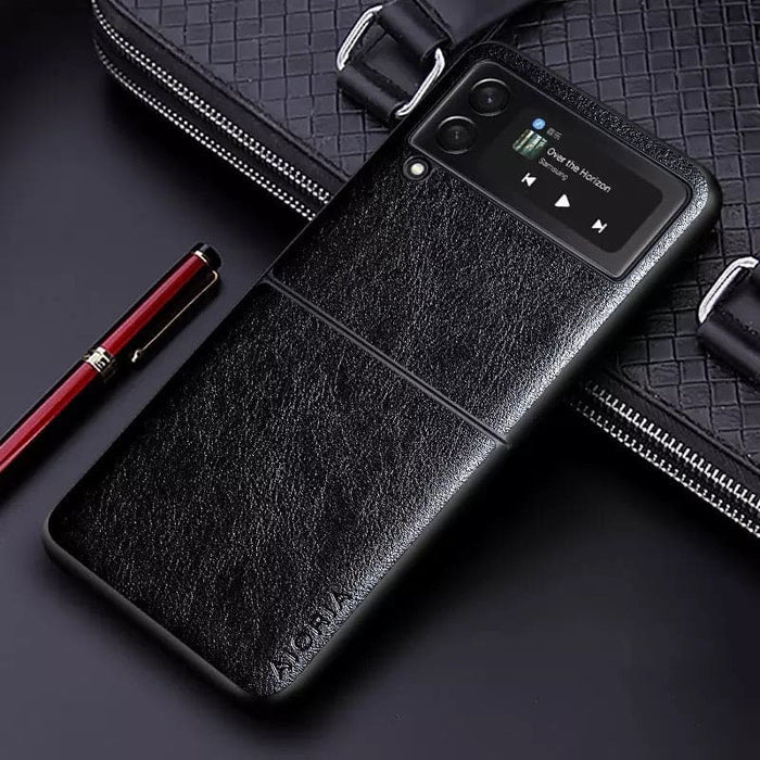 Black Gloss Case for Samsung Galaxy Z Flip 3 by 9eight5, showcasing sleek protective phone case design.