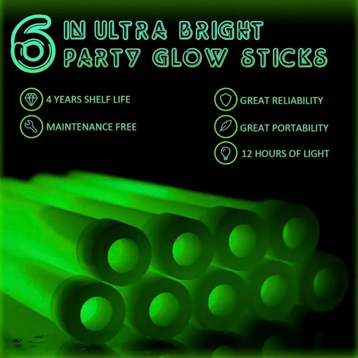 Set of five 9eight5 glow sticks, multipurpose tools and kits with bright, colorful glow in a pack of five.