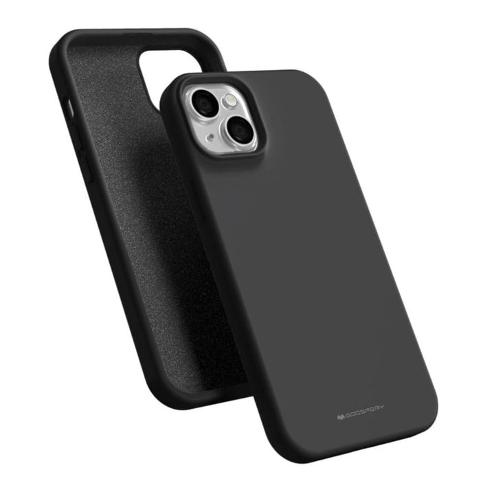 Black Goospery phone case for iPhone 15 Plus (6.7-inch) by 9eight5, showing a sleek protective cover with precise cutouts.
