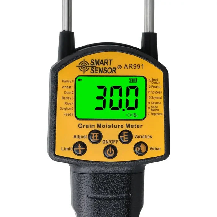 Digital HBC Grain Moisture Meter by Habicare with smart sensor for accurate moisture measurement in grains.