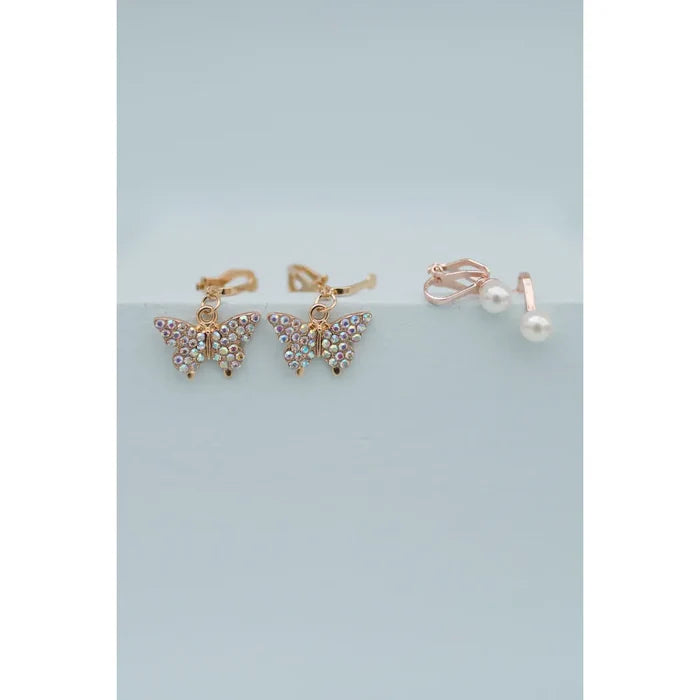 Great Pretenders Butterfly Clip-On Earrings 2 Pairs