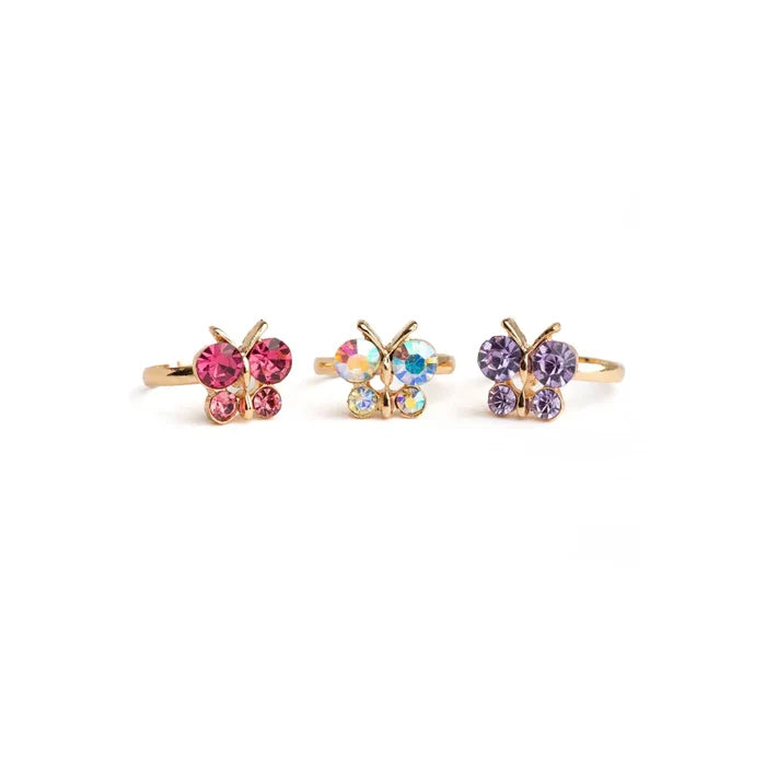 Great Pretenders Butterfly Gem Ring Set - 3 Piece