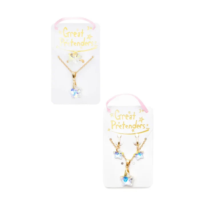 Great Pretenders Holographic Star Ring and Clip-On Earrings Set