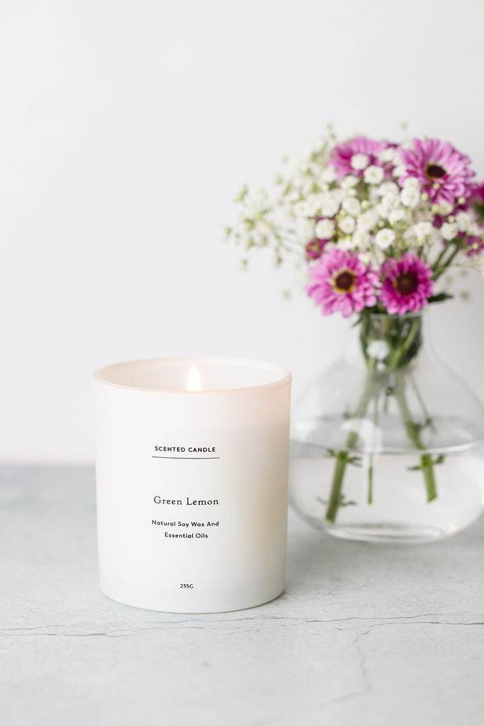 Green Lemon Scented candle | Valentine's Gift - Goodlifebean