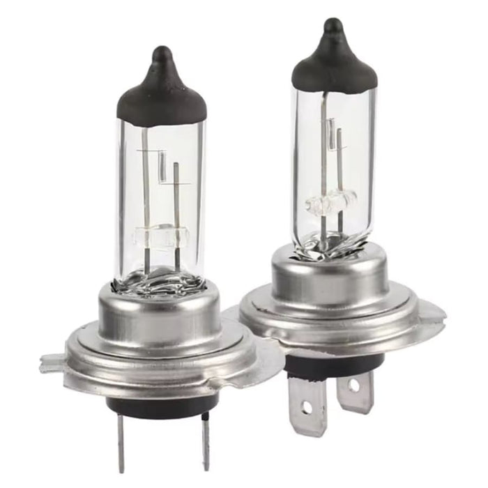Pair of 9eight5 H7 12V halogen headlight bulbs for automotive use, shown in a pack of two on a white background.