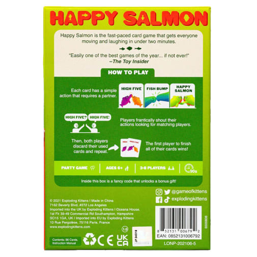Happy Salmon Card Game by Exploding Kittens | Family Party Game Ages 6+
