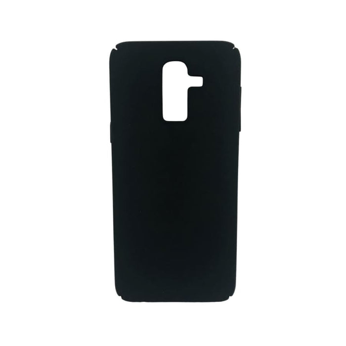 Black hard phone case for Samsung Galaxy J8 by 9eight5, protective case with precise cutouts and textured finish.